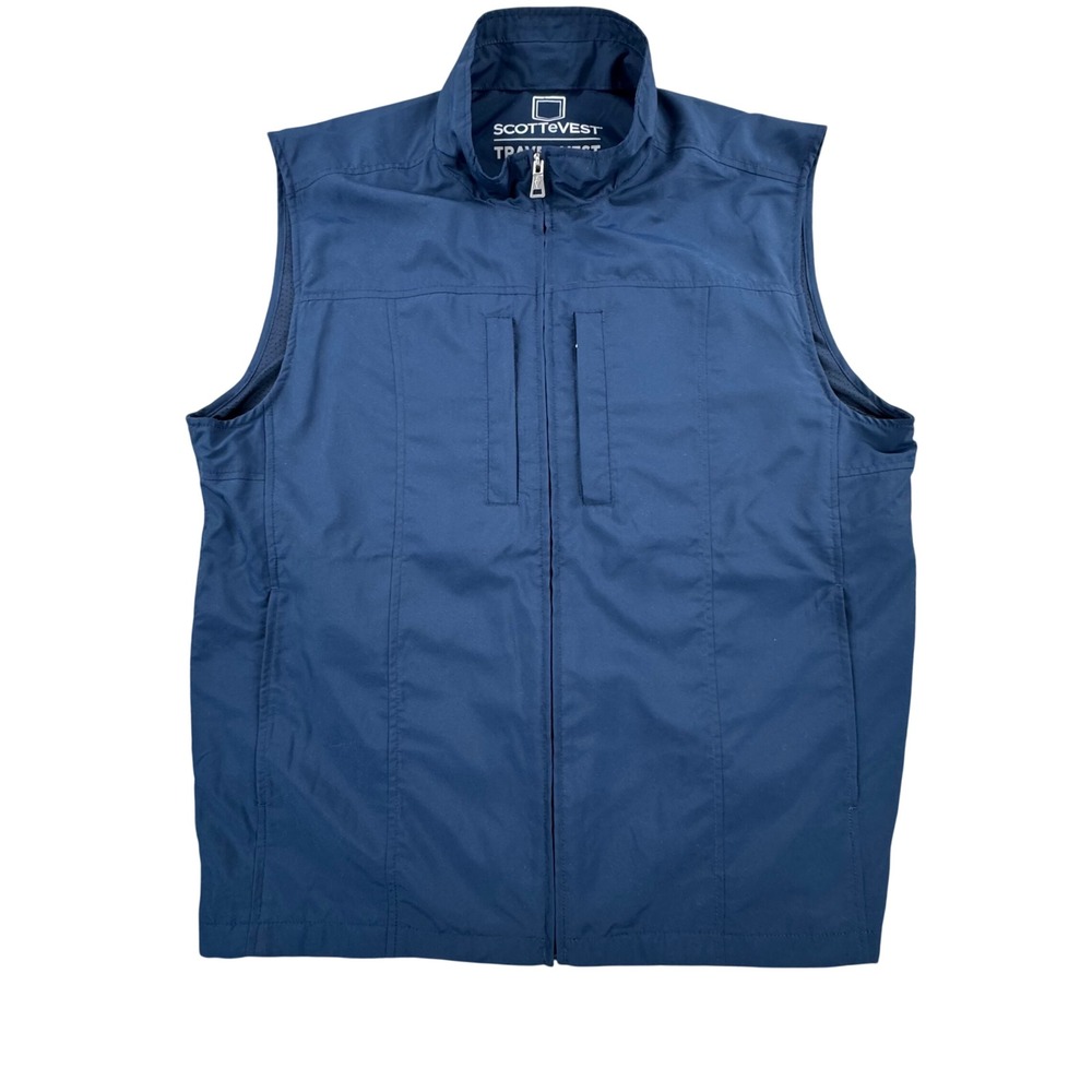 SCOTTeVEST Men XL Navy Blue Travel Vest Multi-Pocket Utility Tactical TEC Gear